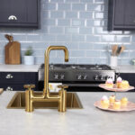 flöde kraft | Industrial Bridge Style 3 in 1 Instant Boiling Tap | Brushed Gold Finish