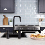 flöde kraft | Industrial Bridge Style 3 in 1 Instant Boiling Tap | Matt Black Finish