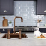 flöde kraft | Industrial Bridge Style 3 in 1 Instant Boiling Tap | Brushed Copper Finish