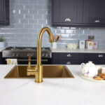 flöde kraft Solo | Industrial Style Single Lever 3 in 1 Instant Boiling Tap | Brushed Gold Finish