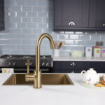 flöde Kraft Solo | Industrial Style Single Lever 3 in 1 Instant Boiling Tap | Brushed Brass Finish