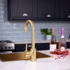 flöde Solo | Single Lever 3 in 1 Instant Boiling Tap | Brushed Brass Finish