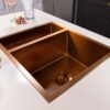 Möckeln | 1.5 Bowl Stainless Steel Kitchen Sink | Inset or Undermounted | Strainer Wastes Supplied | Copper Finish