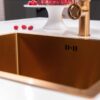 Möckeln | 1.0 Bowl Stainlees Steel Kitchen Sink | Inset or Undermounted | Strainer Waste Supplied | Copper Finish