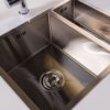 Möckeln | 1.5 Bowl Inset or Undermounted Sink | 555mm x 440mm x 205mm | Brushed Steel Finish