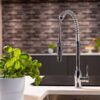 flöde Fjädra | Pull Out Kitchen Sink Mixer Tap | Spring Style Mixer Tap | Chrome | Square Head