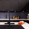 flöde Fjädra | Pull Out Kitchen Sink Mixer Tap | Spring Style Mixer Tap | Matt Black | Round Head