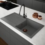 Vänern | 1.0 Bowl Comite Kitchen Sink & Drainer | Inset or Undermounted | Strainer Wastes Supplied | Matt Grey Finish
