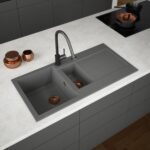 Vänern | 1.5 Bowl Comite Kitchen Sink & Drainer | Inset | Strainer Wastes Supplied | Matt Grey Finish
