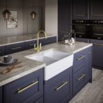 Dellen | 2.0 Bowl Comite Belfast Style Sink | Strainer Waste Supplied | 800mm x 500mm | Gloss White Finish