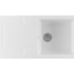 Siljan Fireclay | 1 Bowl White Ceramic Kitchen Sink | Inset with drainer | Strainer Wastes Supplied | 1000 x 500 mm