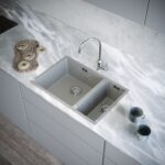 Vänern | 1.5 Bowl Comite Kitchen Sink | Inset or Undermounted | 670mm x 440mm x 206mm | Strainer Wastes Supplied | Gloss Grey Finish
