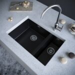 Vänern | 1.5 Bowl Comite Kitchen Sink | Inset or Undermounted | 670mm x 440mm | Strainer Wastes Supplied | Matt Black Finish