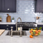 flöde Larvik | Kitchen Crosshead Bridge Mixer Tap | Pewter Finish