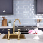 flöde Larvik | Kitchen Crosshead Bridge Mixer Tap | Polished Brass Finish