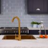 flöde Lillehammer | Single Lever Kitchen Sink Mixer Tap with Swivel Spout | Brushed Gold Finish