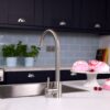 flöde Lillehammer | Single Lever Kitchen Sink Mixer Tap with Swivel Spout | Brushed Steel Finish
