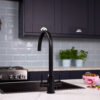 flöde Hammerfest | Dual Lever Kitchen Sink Mixer Tap with Swivel Spout | Matt Black Finish