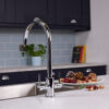 flöde Hammerfest | Dual Lever Kitchen Sink Mixer Tap with Swivel Spout | Polished Chrome Finish