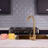 flöde Lillehammer | Single Lever Kitchen Sink Mixer Tap with Swivel Spout | Brushed Brass Finish