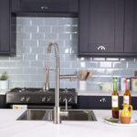 flöde Alta | Single Lever Kitchen Sink Mixer Tap with Swivel Spout | Brushed Steel Finish