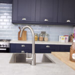 Top-Fix | Vito Swan Neck Style Kitchen Mixer Tap | Brushed Steel Finish