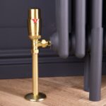 Angled Thermostatic Radiator Valve Pack | 15mm x 1/2" | Brushed Brass
