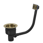 Top-Fix | Basket Strainer Kitchen Sink Waste with Overflow | Brushed Brass Finish