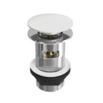 Ceramic Push Button Click-Clack Basin Waste - Slotted - G1 1/4" - Porcelain White Finish