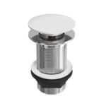 Ceramic Push Button Click-Clack Basin Waste - Unslotted - G1 1/4" - Porcelain White Finish