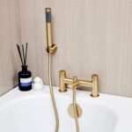 Runn | Bath Shower Mixer | Including Handset and Holder | Brushed Brass