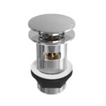 Mushroom Push Button Click-Clack Basin Waste, Brass Top - Slotted