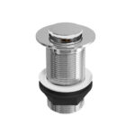 Push Button Click-Clack Basin Waste, Brass Top - Unslotted