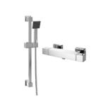 Pitea Shower | SQ Thermo Bar Valve & SQ Slide Rail Kit | Chrome