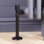 Angled Round Manual Radiator Valve Pack | 15mm x 1/2″ | Satin Black