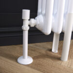 Angled Round Manual Radiator Valve Pack | 15mm x 1/2″ | Matt White