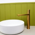 Limingen | High Rise Mono Basin Mixer Tap | Brushed Gold