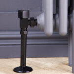Angled Square Manual Radiator Valve Pack | 15mm x 1/2″ | Satin Black