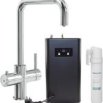 3 in 1 Instant Hot Water Kitchen Tap Kit - Chrome Finish - with Space Saving Corner Tank and Carbon Filter