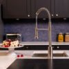 flöde Fjädra | Pull Out Kitchen Sink Mixer Tap | Spring Style Mixer Tap | Brushed Steel | Round Head