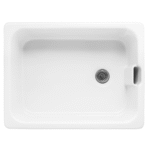 Siljan Fireclay | Belfast 1 Bowl White Ceramic Kitchen Sink | Gloss White Finish | Waste Supplied | 595 x 455 mm